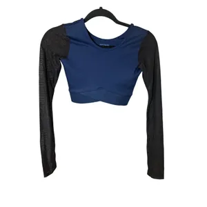 Ivy‎ Park Cropped Long Sleeve Shirt Blue Black Size Small thumbnail 2