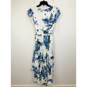 Lulus French Countryside White Floral Print High Low Dress Cocktail Small NWT thumbnail 8