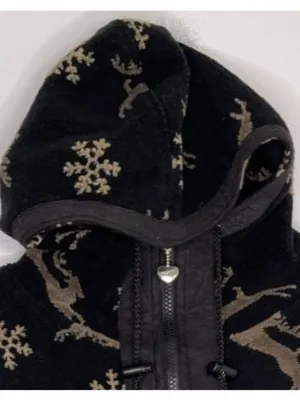 Vintage Obermeyer Reindeer Fleece Hoodie Half Zip thumbnail 4
