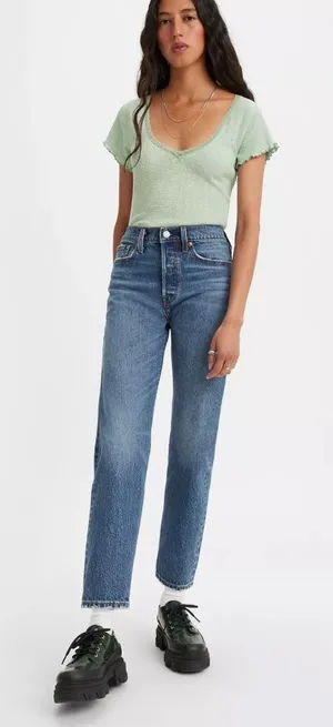 Levi's Wedgie Straight Fit Jeans in Unstoppable Wear Dark Wash‎ Size 24 thumbnail 1
