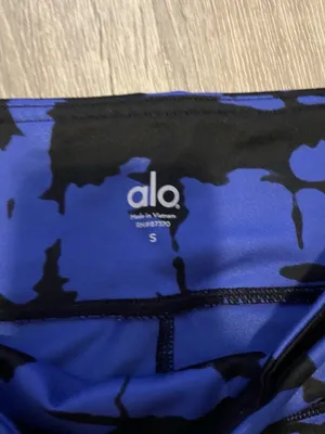 Alo Goddess Leggings Ribbed Blue Black Yoga Womens S Activewear Athletic thumbnail 7