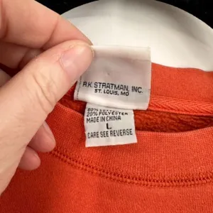 Vintage‎ Y2K Harley Davidson Women’s Orange Sweatshirt Large 3D Raised Spell Out thumbnail 7