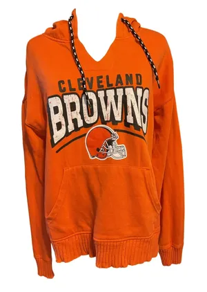 NFL Teens Cleveland Browns Orange Hoodie. Size Large thumbnail 1