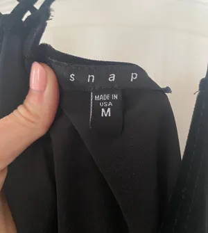 Snap Black Velvet Tank Top thumbnail 3
