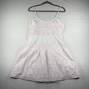 Roller Rabbit Target Pink White Eyelet Embroidery Drop Waist Sun Dress Small New thumbnail 14