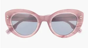 McQ by Alexander McQueen Rose Pink Round Acetate Sunglasses thumbnail 1