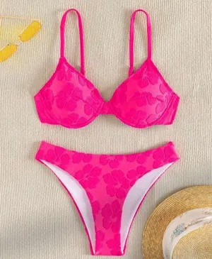 SHEIN Swim Mod Floral Print Underwire Bikini Swimsuit thumbnail 1