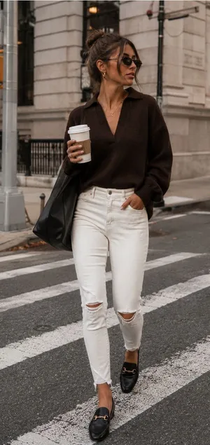 GAP White Distressed Ankle Jeans thumbnail 1