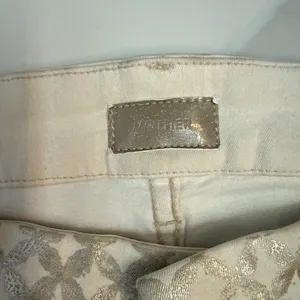 Mother white and cream diamond skinny jeans Size 30 NWOT thumbnail 3
