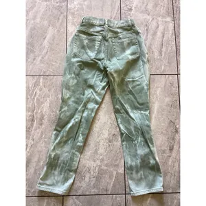 12th Tribe Green Tie Dye Tapered High Rise Jeans Button Fly S thumbnail 3