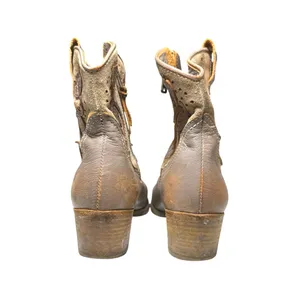Guja Women's Tan Floral Leather Cowboy Stack Heel Western Ankle Boots Size 6 thumbnail 3
