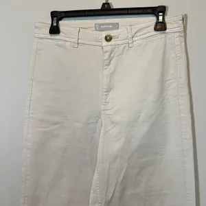 Everlane Wide Leg Crop Pant Cream High Rise Stretch Cotton Twill Size 4‎ thumbnail 2