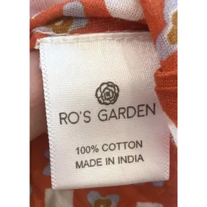 Ro's Garden Rachel Shirt XS Orange Abstract Geo Print Cotton Button Front Top thumbnail 9