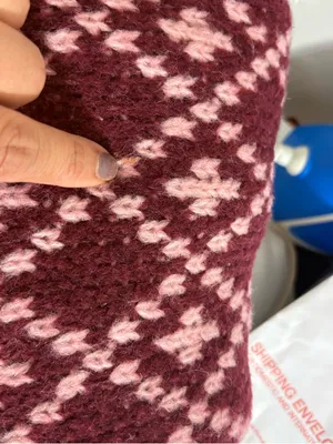 Maeve Anthropologie Sigfried Sweater M Pink Burgundy Fair Isle Knit Wool Blend thumbnail 11