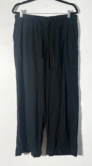Gap Pull On Wide Leg Pants Women's Large Black Linen Blend thumbnail 1