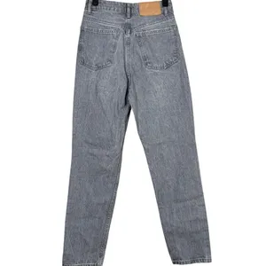 ZARA Straight Leg High Waisted Distressed Jeans Raw Hem 2 Rinsed Black #3900 thumbnail 12