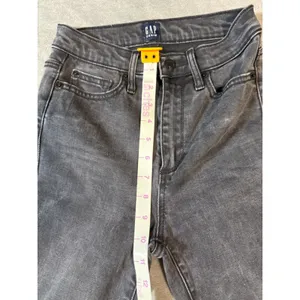 Gap Denim 24R True Skinny‎ Black Stretch Jeans Raw Hem 28" Inseam Mid-High Rise thumbnail 3