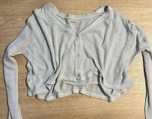 Urban Outfitters Lightweight Grey Cardigan | Button Up Sweater | Size Small thumbnail 1