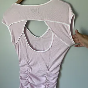 Daily Practice Line It Up V-Neck Maxi Dress Pink White Ribbed Size Medium thumbnail 10