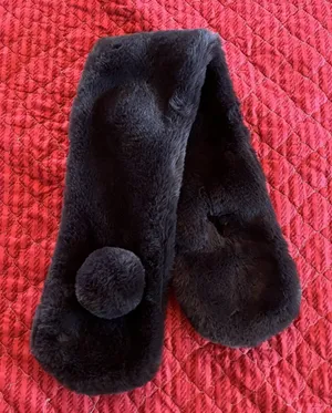 ZARA Shawl SOFT FURRY FAUX FUR STOLLE COLLAR SCARF Mob Wife Winter EUC Gray thumbnail 1