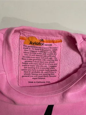 Aviator Nation Bolt Crew Logo Sweatshirt Crewneck Neon Pink Size M thumbnail 14