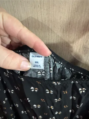 Old Navy Black Camisole Dress with Tiny White Floral Print Size XXL thumbnail 2
