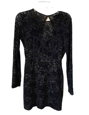 Lulu's Lace Dark Academia Goth Sexy Bodycon Mini Dress Black Size Medium thumbnail 1