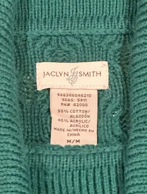 Jaclyn Smith Women's Teal Green Cable Knit Cowl Neck Sweater thumbnail 7