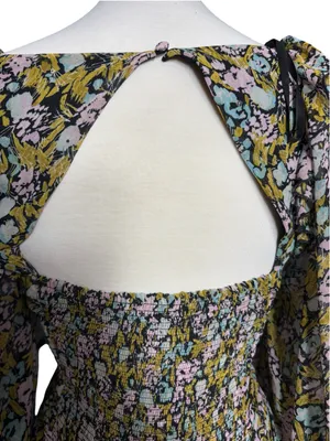 Free People Mabel Floral Ruffled Lace Trim Button-Down Tank Size M thumbnail 6