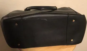 Tory Burch Robinson Black Double Zip Tote Handbag thumbnail 5