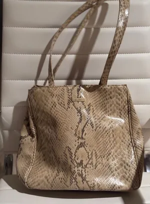 Esprit Faux Snakeskin Shoulder Bag‎ Tan Brown Animal Print Triple Compartment thumbnail 1