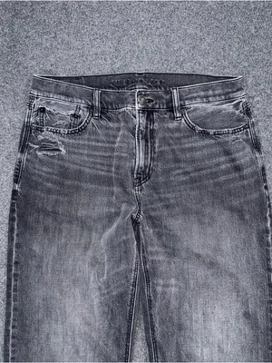 American Eagle Womens AE Ex Boyfriend Jeans Size 8 Short Black Gray Baggy Loose thumbnail 3