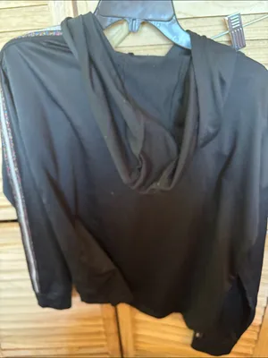 Pro Player Black Hooded Pullover with Sleeve Detail Medium thumbnail 5