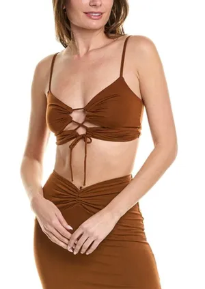 L*Space It's a Date Crop Tank Top Brown Medium NWT thumbnail 1