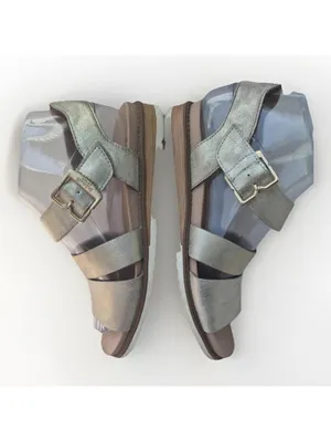 DR. SCHOLL'S Sustainable Comfort Beige Strappy Sandals Womens 7 M Metallic thumbnail 3
