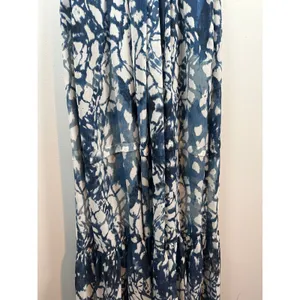 Betsey Johnson Size 6 Maxi Dress Womens Tie Dye‎ Deep V Blue White Sweetheart thumbnail 7