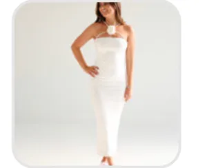Klesis Flower Detail Maxi White Dress thumbnail 4
