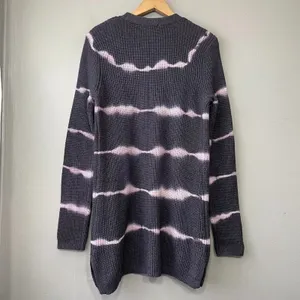 Belle by Belldini Sweater Size Medium Purple Tie Dye Pocket Cardigan Festival thumbnail 4