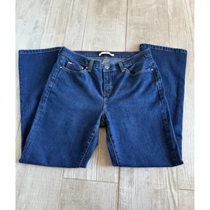 Y2k Tommy Hilfiger‎ Womens Straight Leg Jeans Dark Wash Blue Denim Sz 10 Stretch thumbnail 2