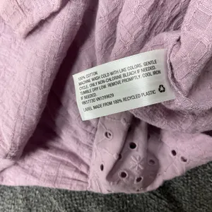 Knox Rose Size XL Purple Blouse Eyelet Short Puff Sleeves Button Front thumbnail 7