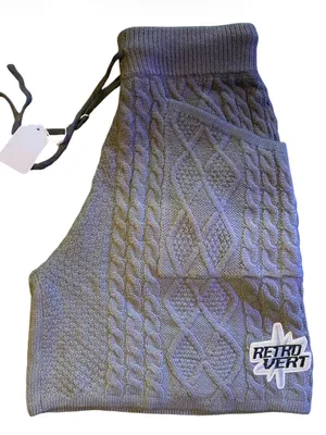 🆕 RETROVERT Gradient knit Cable knit shorts Gray thumbnail 2