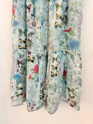 Anthropologie The Peregrine Square-Neck Midi Dress Butterfly Print Size M NWT thumbnail 6