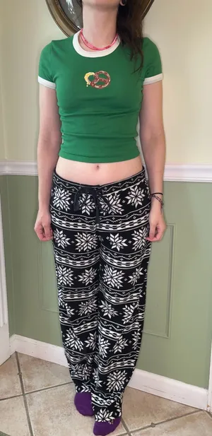 Old Navy fleece snowflake drawstring pajama pants thumbnail 1