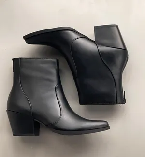 Soda Black Western Chunky Heel Ankle Bootie thumbnail 1
