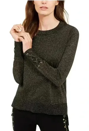 Michael Kors Womens Black Metallic Sweater,‎ Medium thumbnail 1