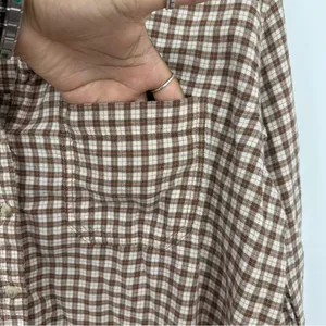 American Eagle Outfitters Brown Button Up Flannel Size Medium Rodeo Boho thumbnail 8