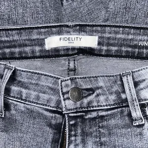 Fidelity Denim Juniper Crop Flare Stretch Jeans in Surfire Gray Raw Hem Size‎ 29 thumbnail 6