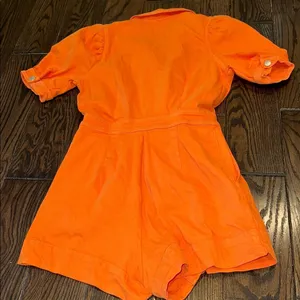 Day + Moon Stylish Orange Wrap denim Romper size small thumbnail 7