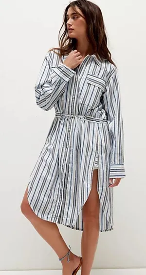We the Free Pop Prep Striped Shirt small coastal preppy‎ vacation beach thumbnail 1