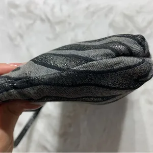 y2k COACH Zebra Silver Print Black Metallic Mini Purse / Wristlet thumbnail 4